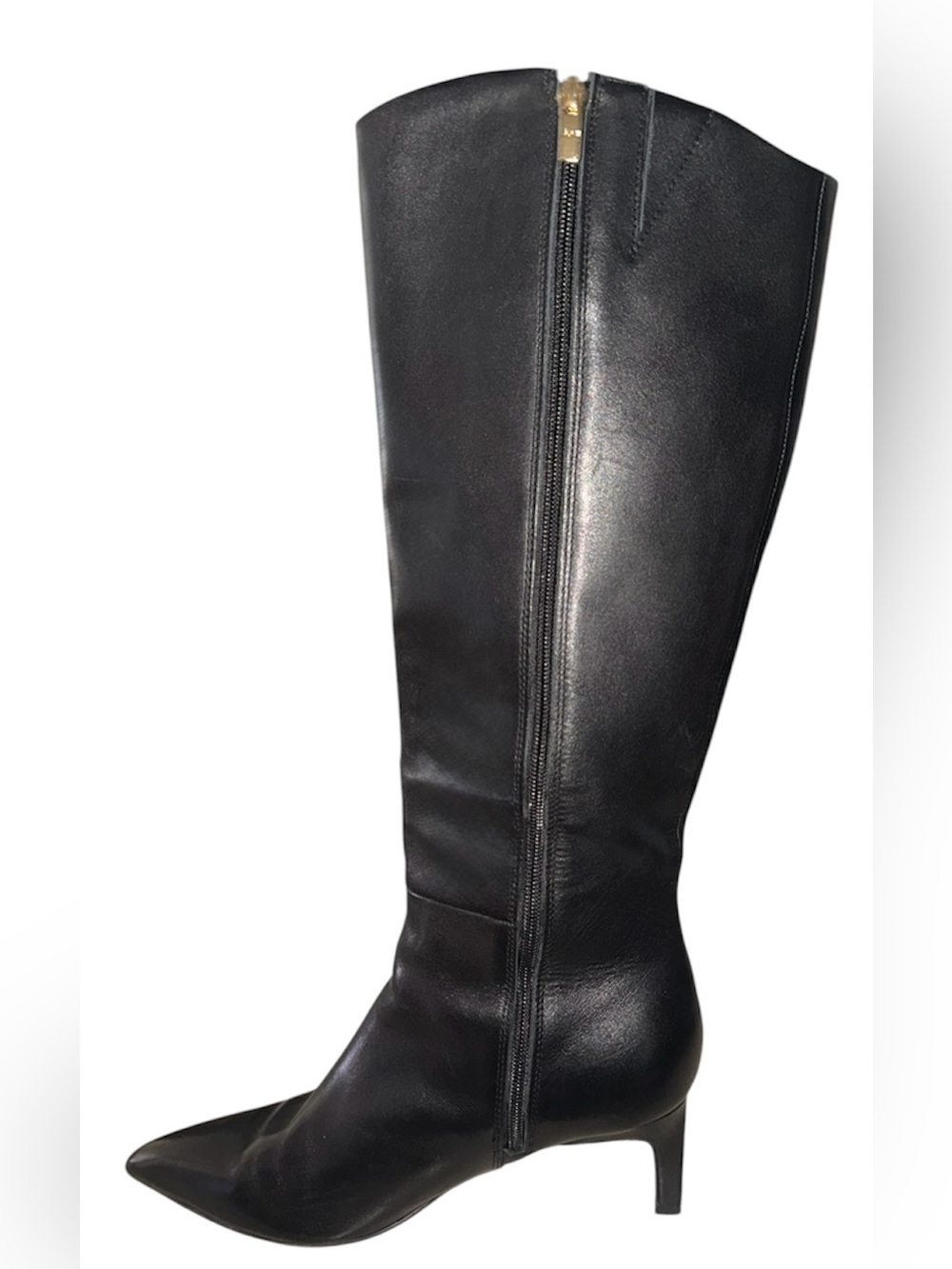 Marc Fisher Classic Black Knee-High Pointed Toe Leather Boots💕 - Picture 2 of 13